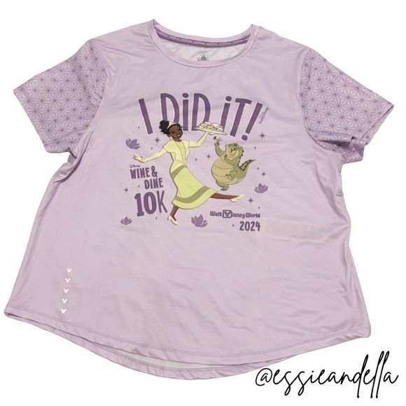 RunDisney Tiana I Did It Lavender Finisher Tee size L - Picture 1 of 12